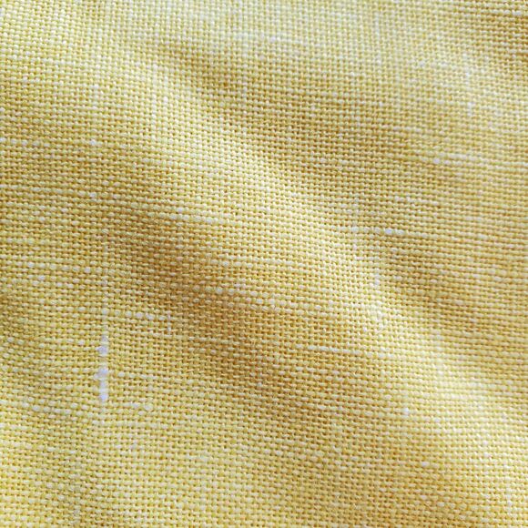 Vintage Yellow Embroidered Linen 65" Round Tablecloth + 6 Matching Napkins - Picture 6 of 6